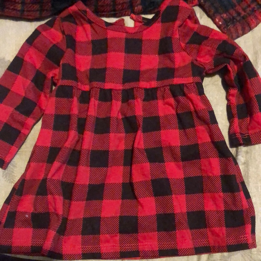 Checkered red and black dress
